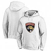 Men's Customized Florida Panthers White All Stitched Pullover Hoodie